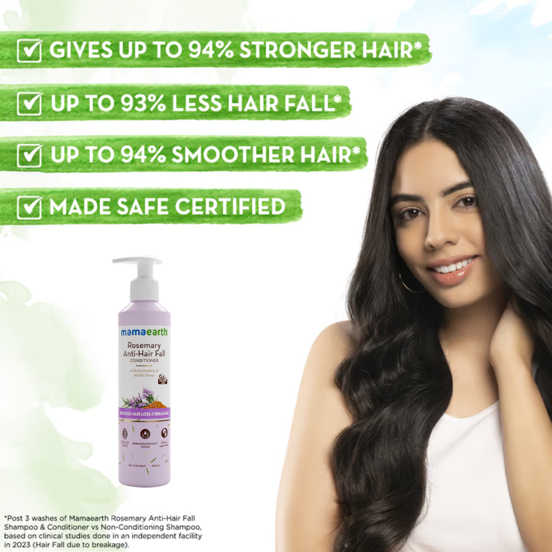 Mamaearth Rosemary Complete Anti-Hair Fall Strengthening Kit (Shampoo 250ml + Conditioner 250ml + Spray 200ml)