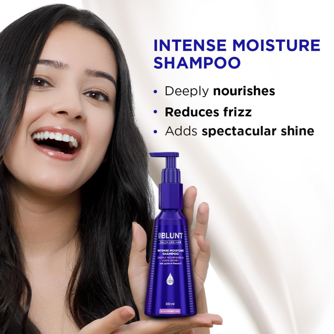 BBLUNT Intense Moisture Hair Care Duo | For Dry & Frizzy Hair (Shampoo 300ml + Hair Mask 250g)