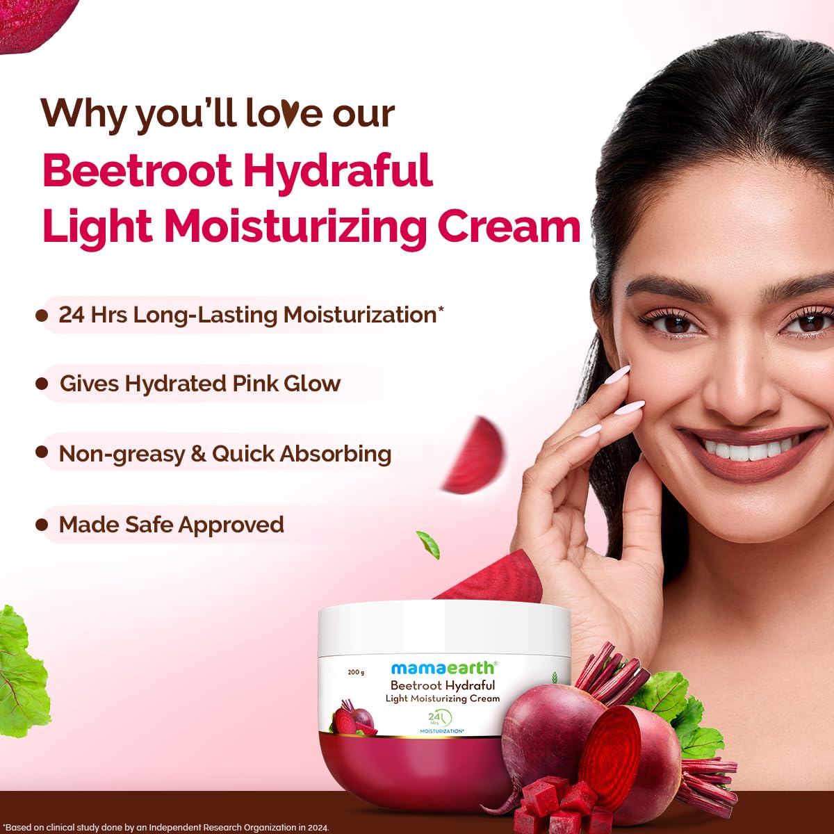 Mamaearth Beetroot Hydraful Light Moisturizing Cream 200g