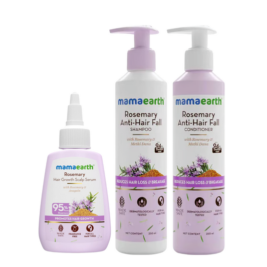 Mamaearth Rosemary Hair Fall & Growth Kit – Shampoo 250ml + Conditioner 250ml + Serum 50ml