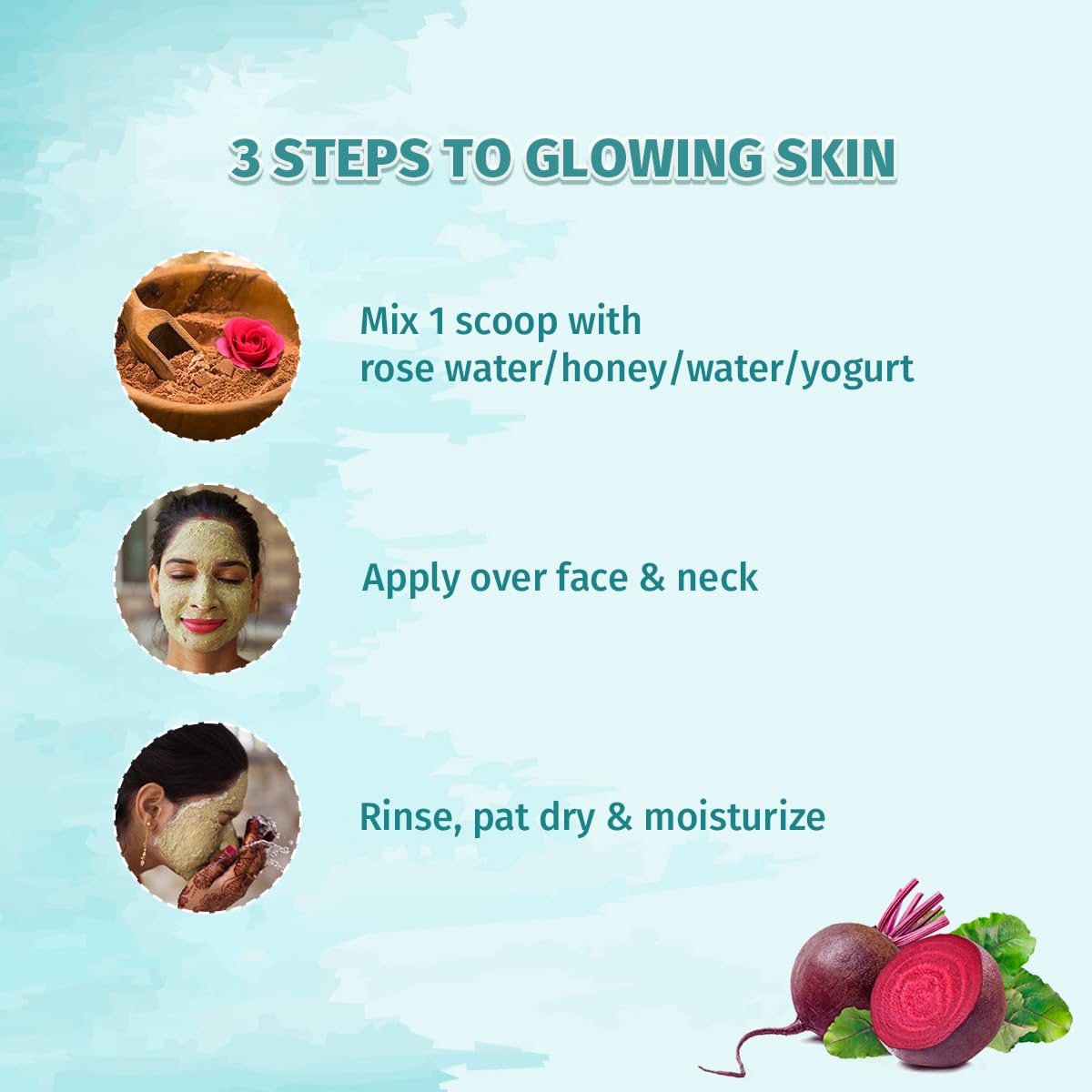 Pure Origin Italian Beetroot Face Pack Powder to Boost Glow(100g)
