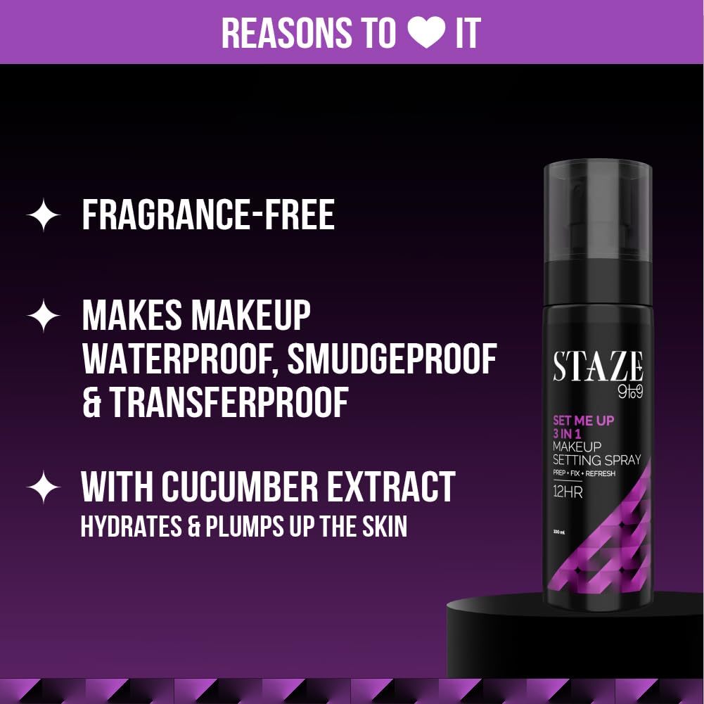Staze 9to9 Set Me Up Makeup Setting Spray | 100ml