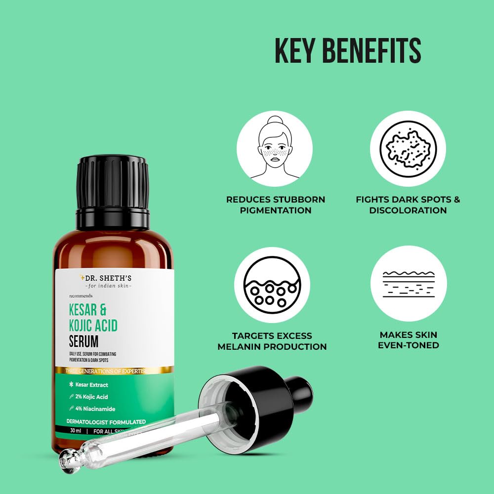 Dr. Sheth's Men & Women Kesar & Kojic Acid Serum - 30ML