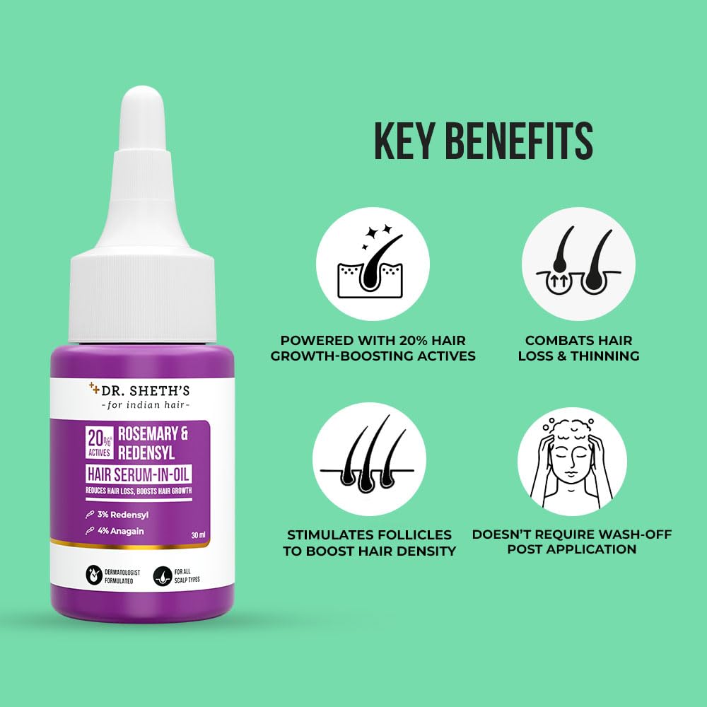 Dr. Sheth's Rosemary & Redensyl Hair Serum-In-Oil, 30 Ml