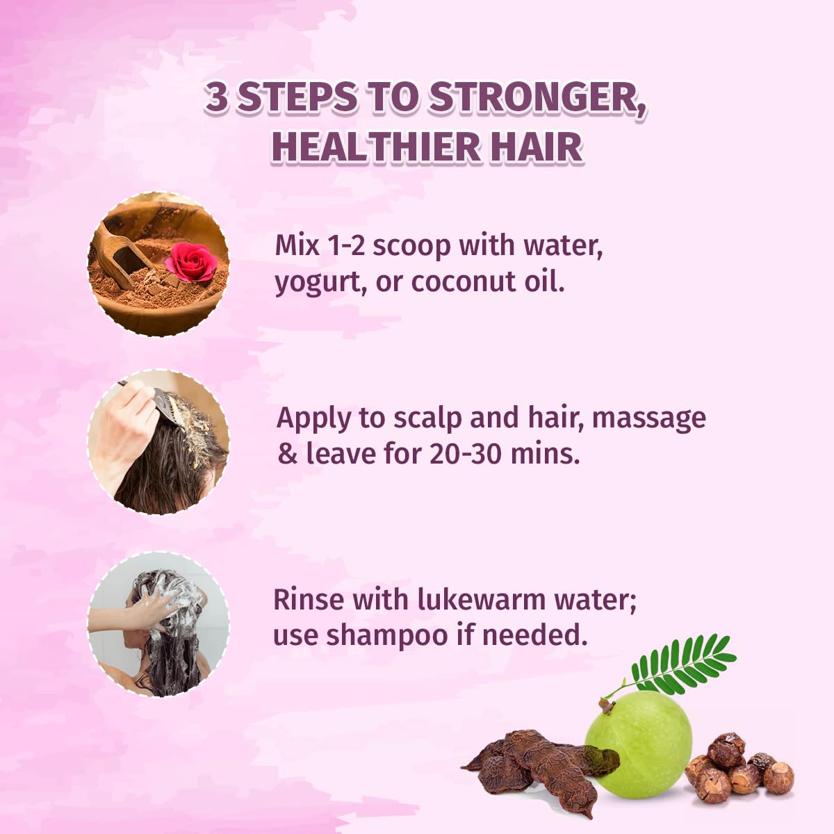 Pure Origin Indian Amla Reetha Shikakai Hair Pack Powder (100g)