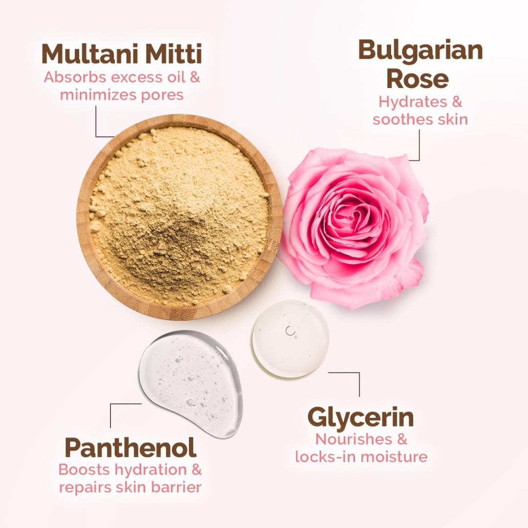 Mamaearth Multani Mitti Oil Balance Combo (face wash -100 ml) + (face pack - 200 g)