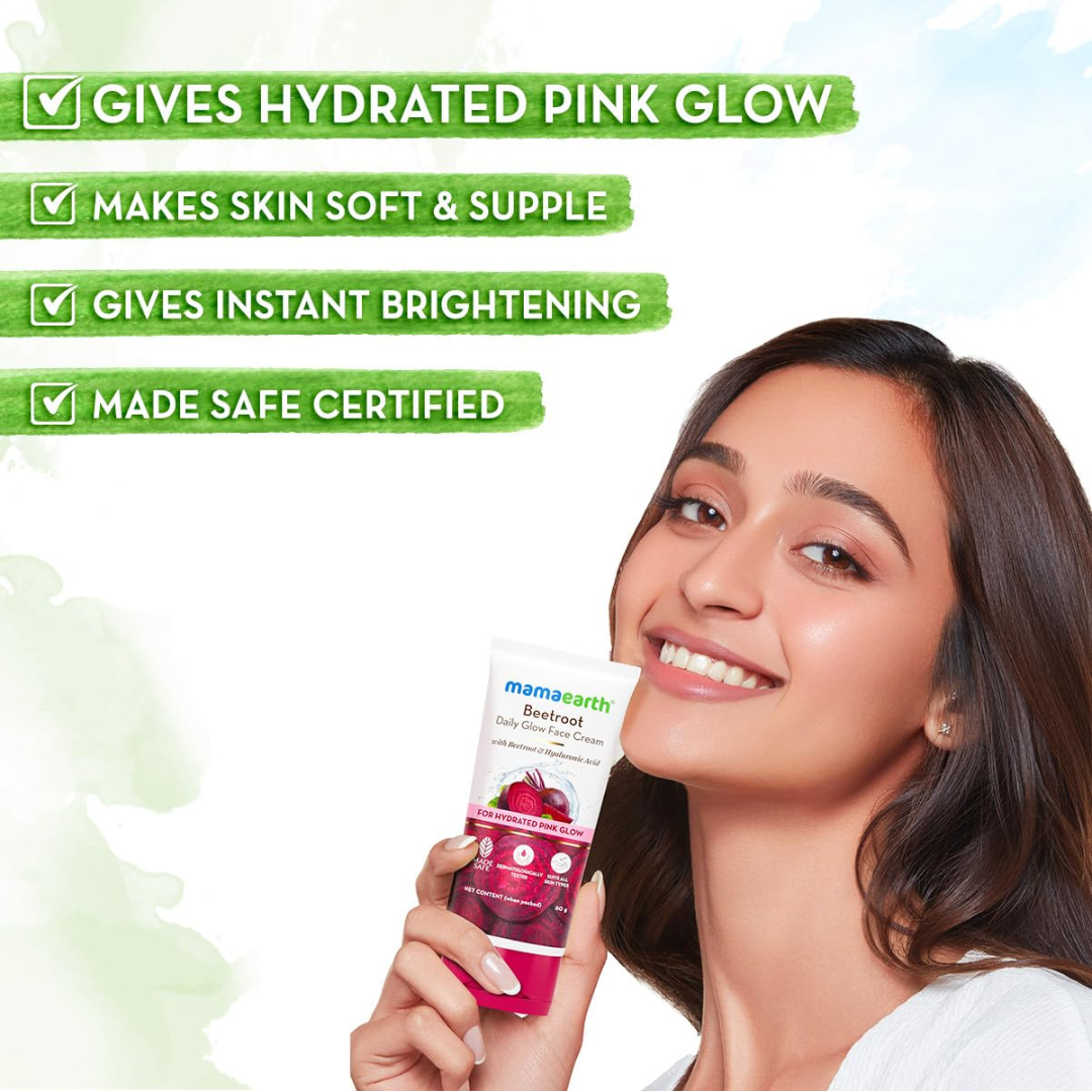 Mamaearth Beetroot Hydration Duo Pink Glow & Deep Hydration (Face Wash 100 ml & Glow Cream 80 g)