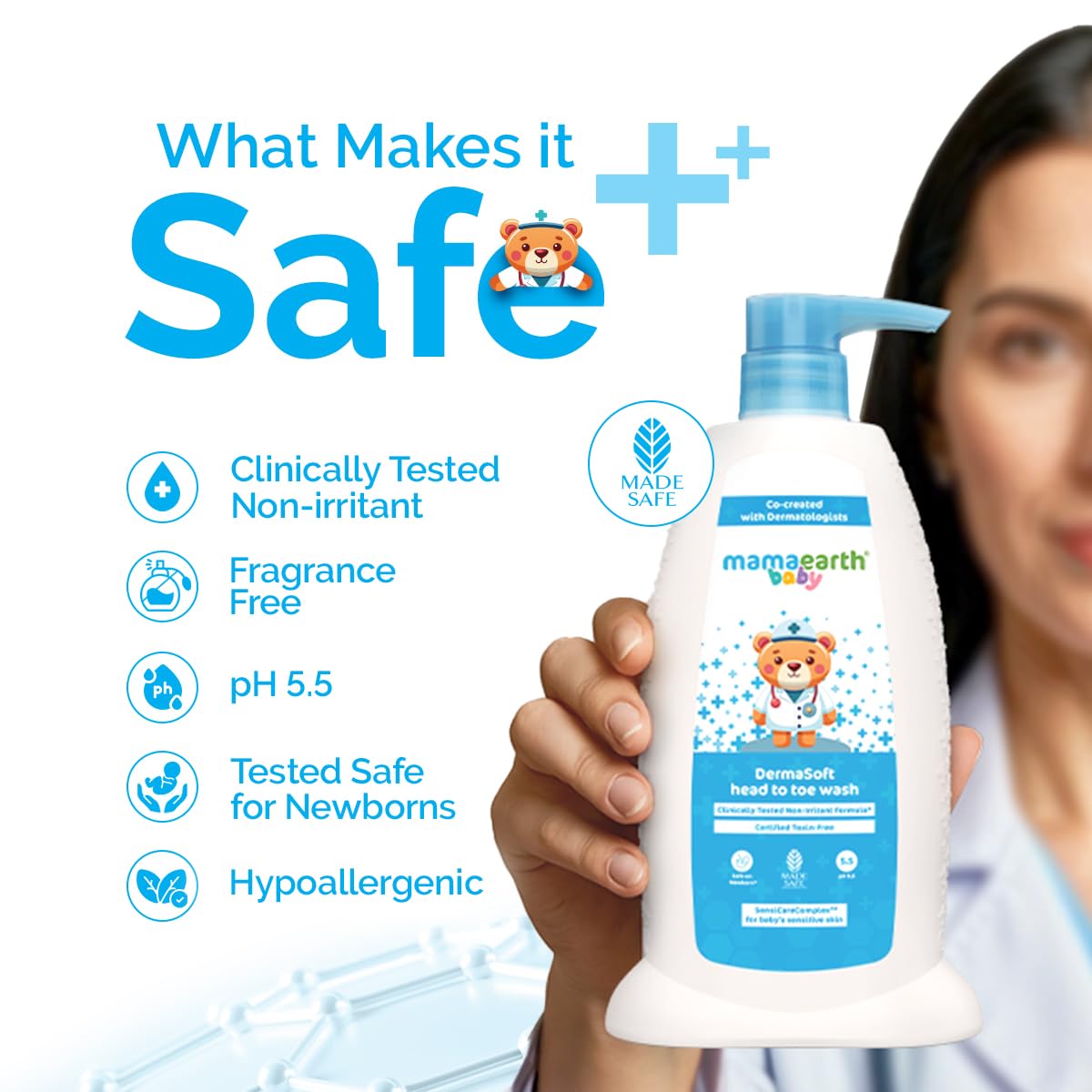 Mamaearth Baby DermaSoft Head to Toe Wash for Baby's Sensitive Skin (250 ml)