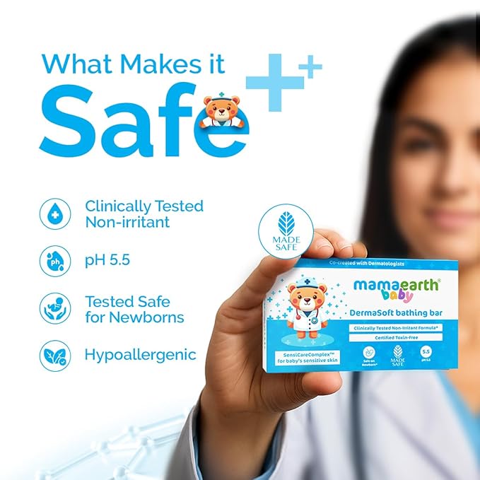 Mamaearth Baby DermaSoft Bathing Bar for Baby's Sensitive Skin (75 g)