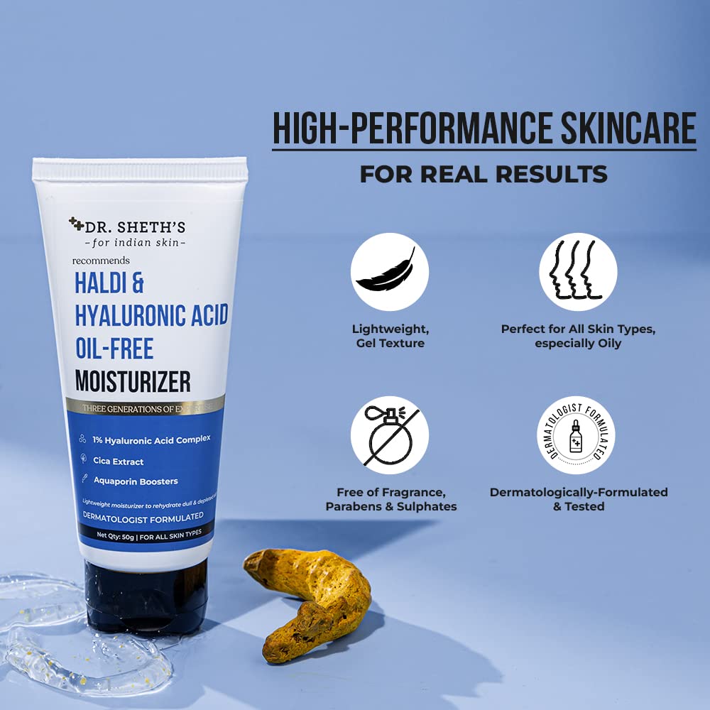 Dr. Sheth's Haldi & Hyaluronic Acid Oil-Free Moisturizer - 50g