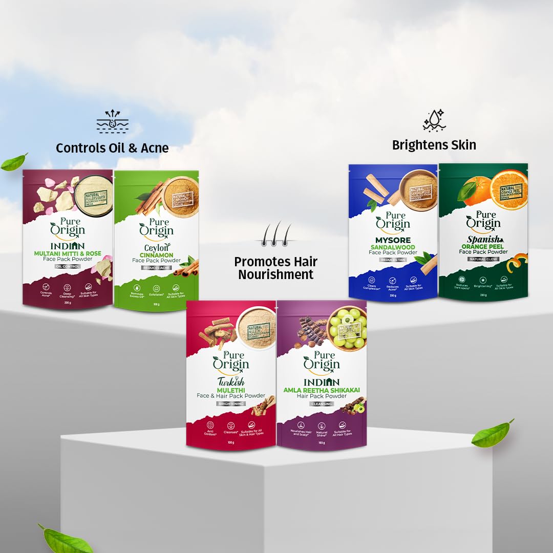 Pure Origin Indian Amla Reetha Shikakai Hair Pack Powder (100g)