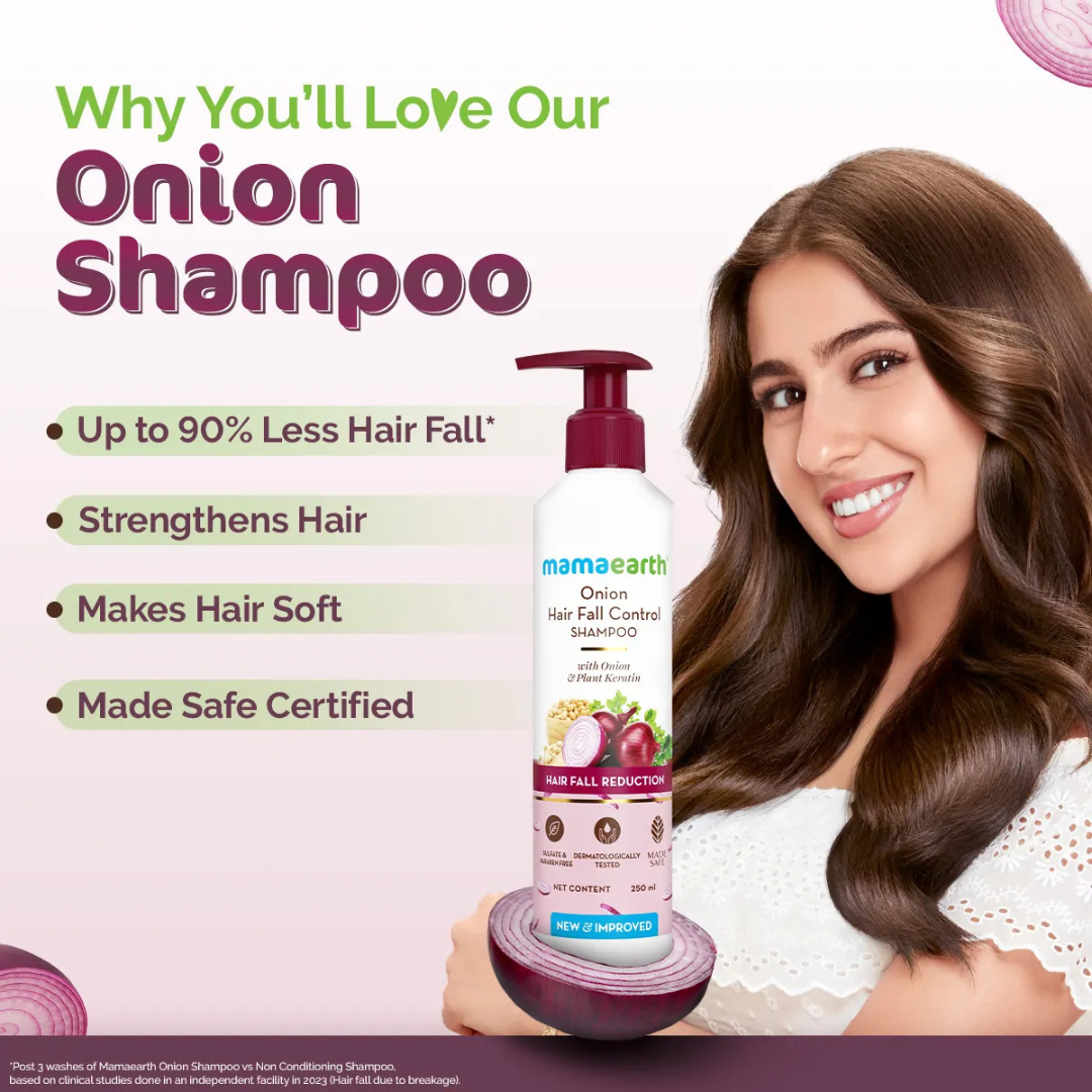 Mamaearth Onion Hair Regrowth Combo Onion Shampoo 250ml + Onion Conditioner 250ml