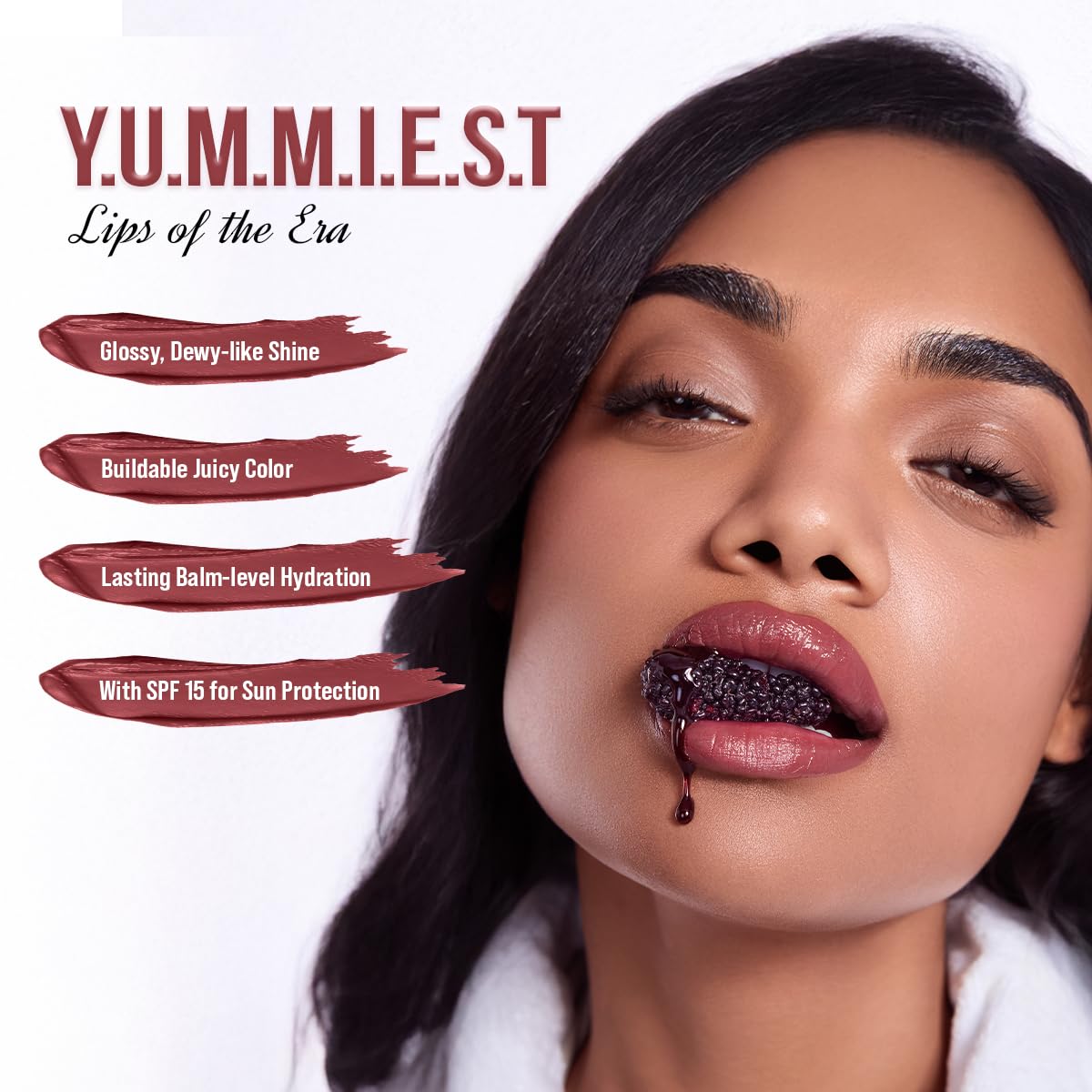 Staze Y.U.M.M.Y Lip Gloss Balm | 3-in-1 Gloss + Tint + Balm | 02 Lush Berry | 2g