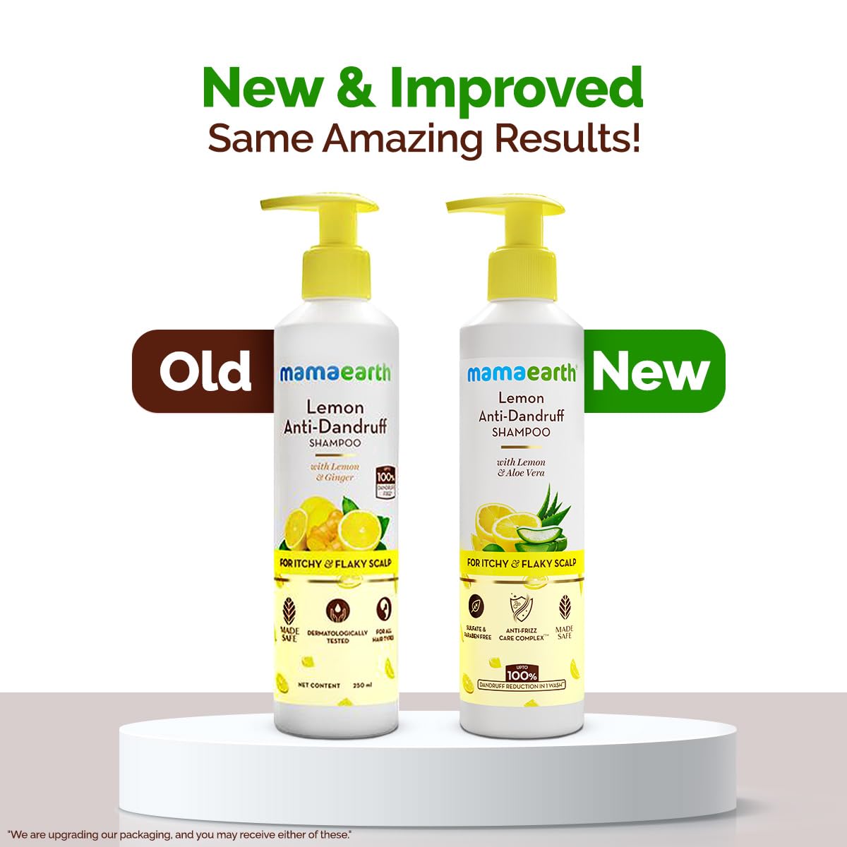 Mamaearth Lemon Anti-Dandruff Shampoo with Lemon & Ginger for up to 100% Dandruff & Itch-free Scalp - 250 ml