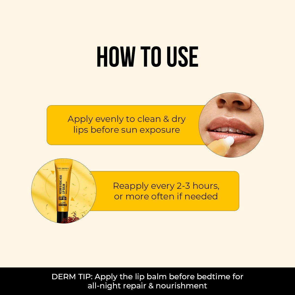 Dr Sheth's Kesar & Kojic Acid Lip Balm 10g