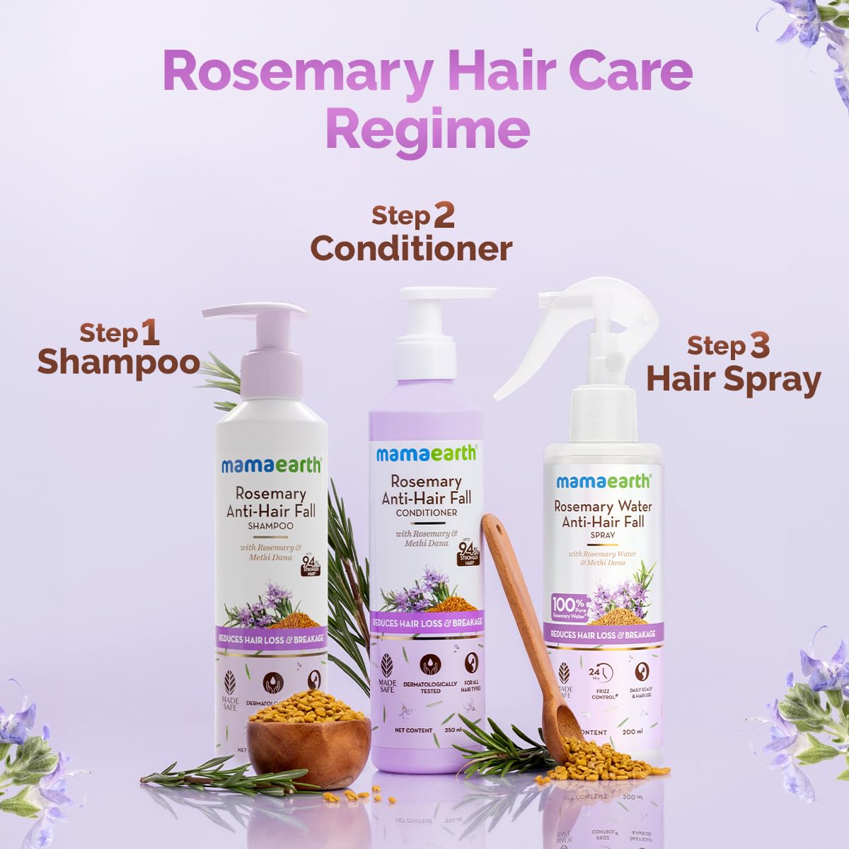 Mamaearth Rosemary Water Anti-Hair Fall Spray 200ml