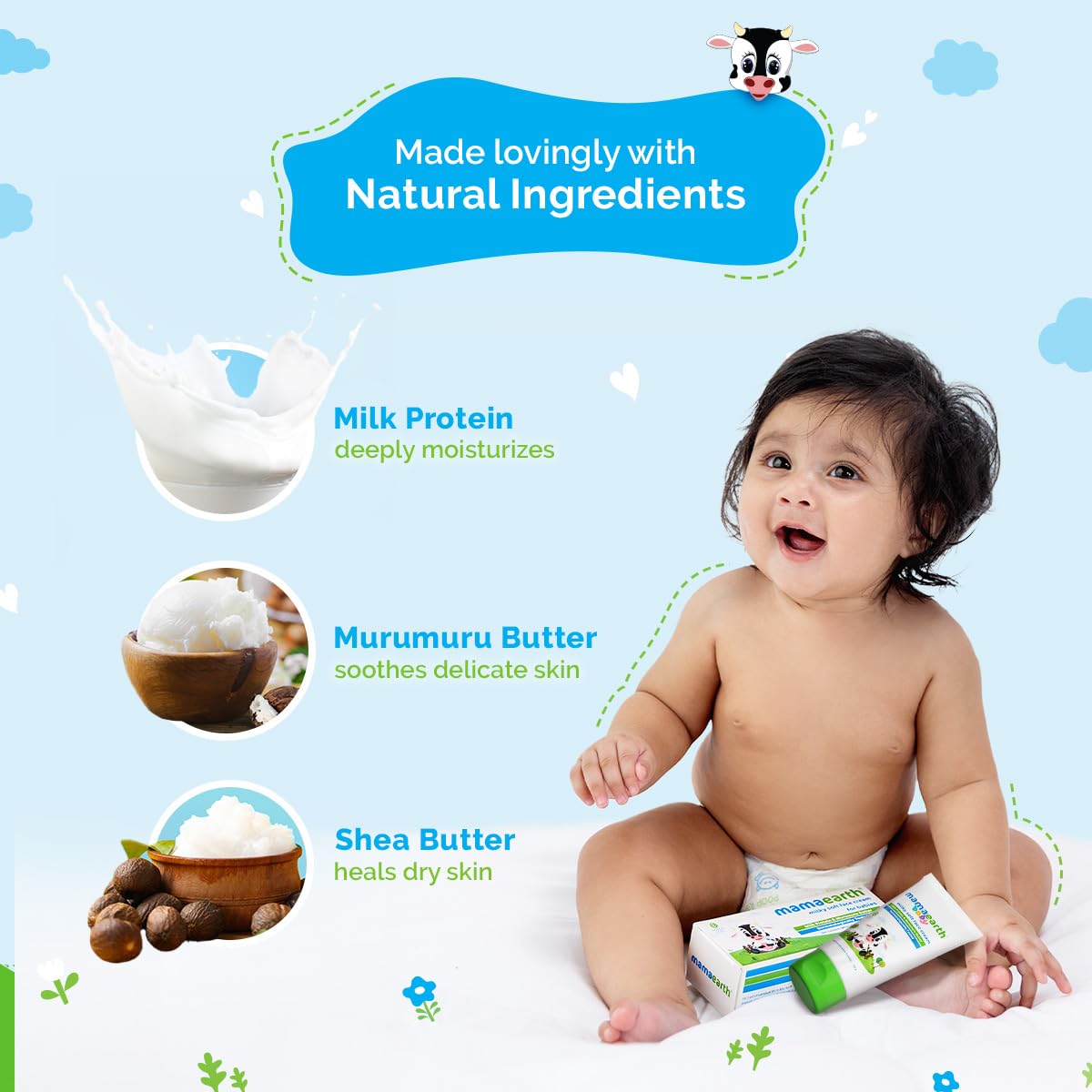Mamaearth Milky Soft Natural Baby Face Cream for Babies (60 ml)