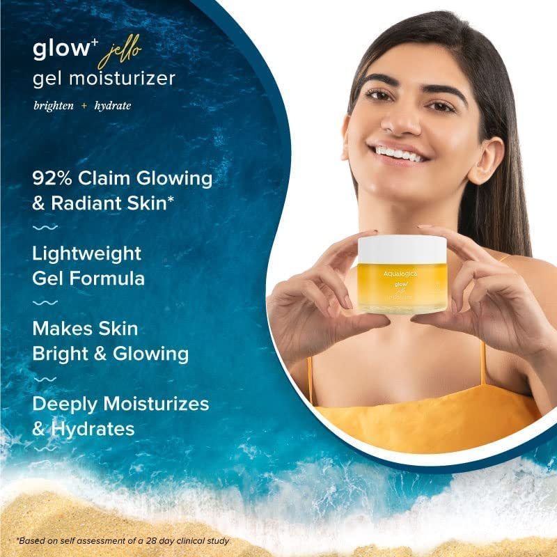 Aqualogica Glow+ Jello Moisturiser 50G with Vit C & Papaya  For Normal, Dry & Combination