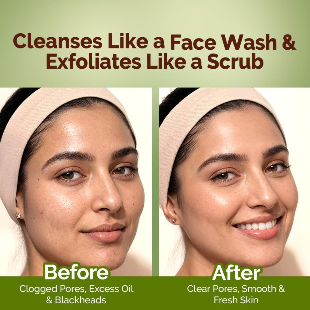 Mamaearth Mung Bean Pore Cleansing Face Scrub with Mung Bean, AHA BHA - 100g