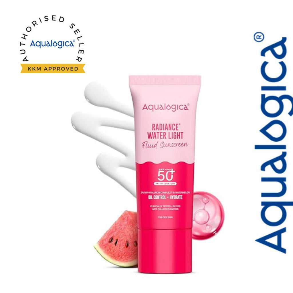 Aqualogica Radiance+ Water Light Fluid Sunscreen 50g | SPF 50+ PA++++ |In-VivoTested|New-age Filters