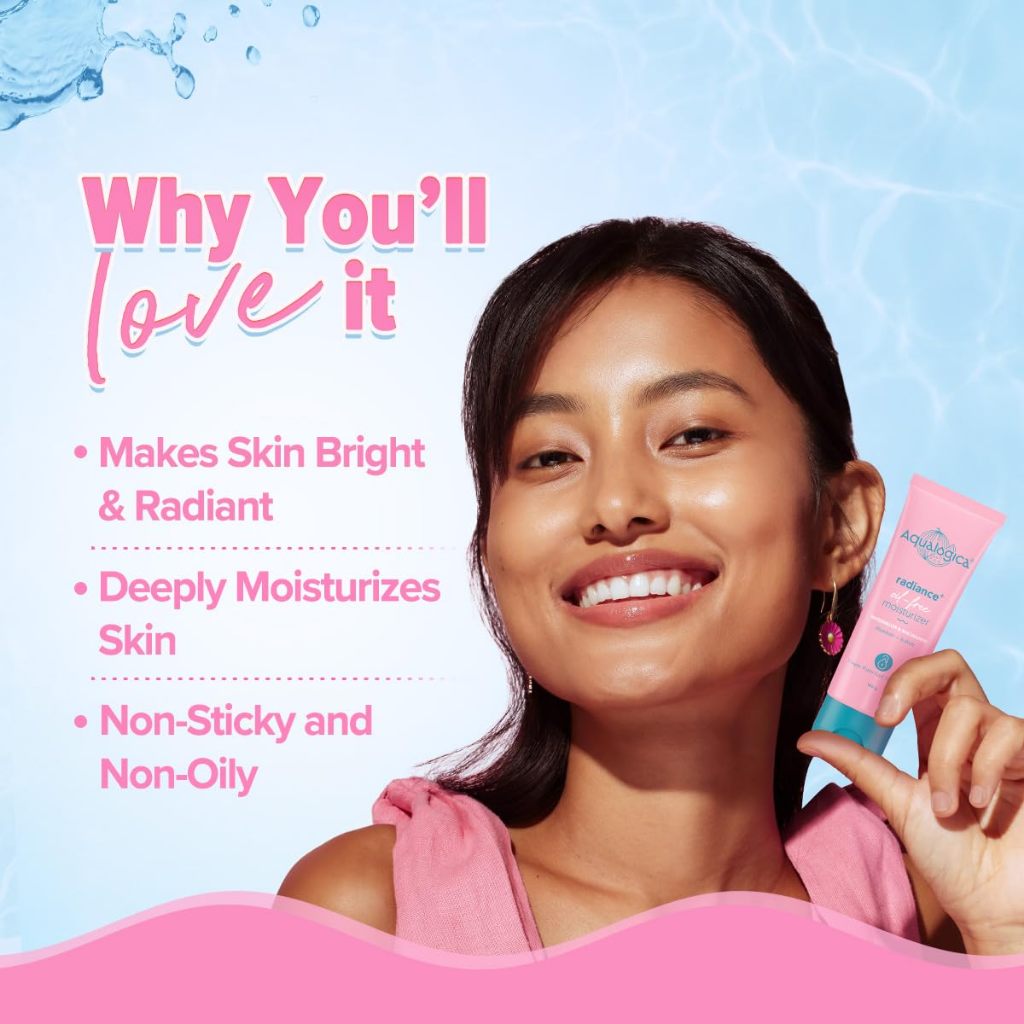 Aqualogica Radiance+ Oil-Free Moisturizer - 100g  | Hydrating | Moisture | Oily | Sensitive