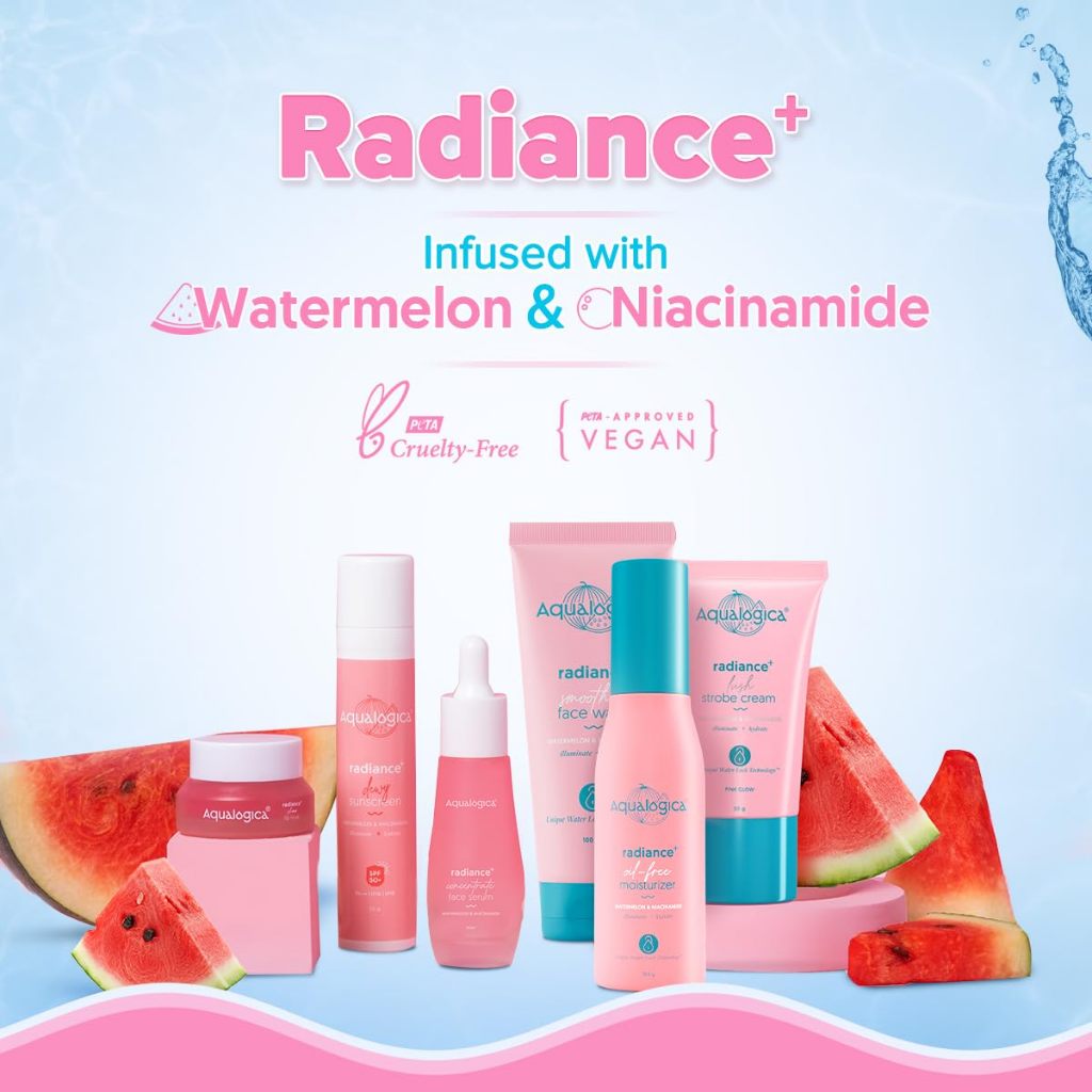 Aqualogica Radiance+ Oil-Free Moisturizer - 100g  | Hydrating | Moisture | Oily | Sensitive