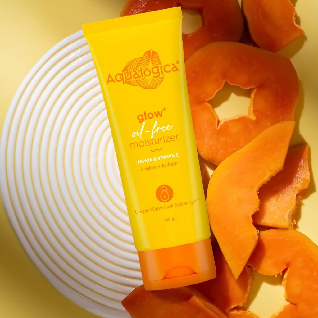 Aqualogica Glow+ Oil-Free Moisturizer with Papaya & Vitamin C| Controls Excess Oil | 100g