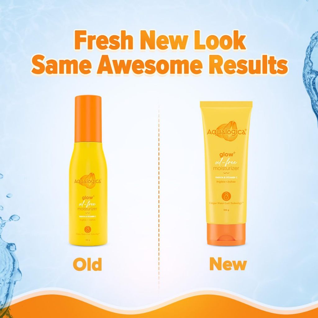 Aqualogica Glow+ Oil-Free Moisturizer with Papaya & Vitamin C| Controls Excess Oil | 100g