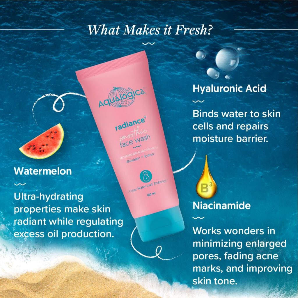 Aqualogica Radiance+ Smoothie Face Wash - Reduces Dark Spots & Blemishes | For Acne Prone Skin-100ml