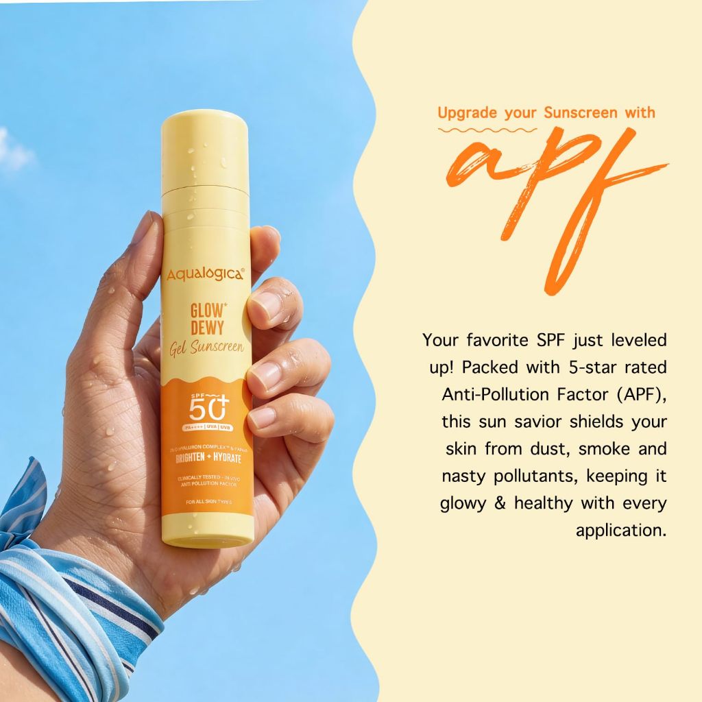 Aqualogica Glow Sunscreen SPF 50 PA+++  | UVA/B & Blue Light Protection | 50g / 80g