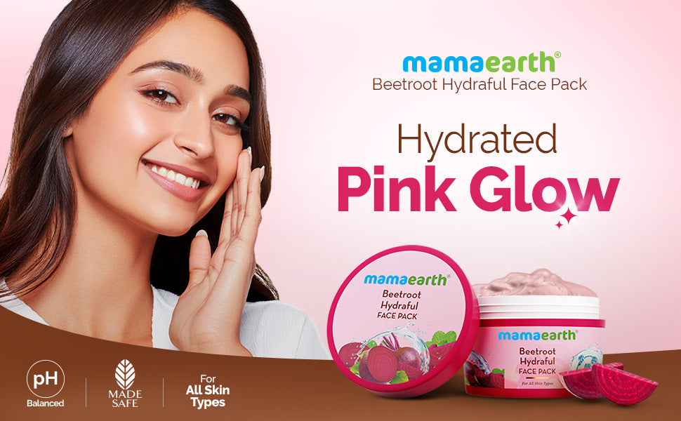 Mamaearth Beetroot Hydraful Face Pack with Beetroot & Hyaluronic Acid for All Skin Types - 200g