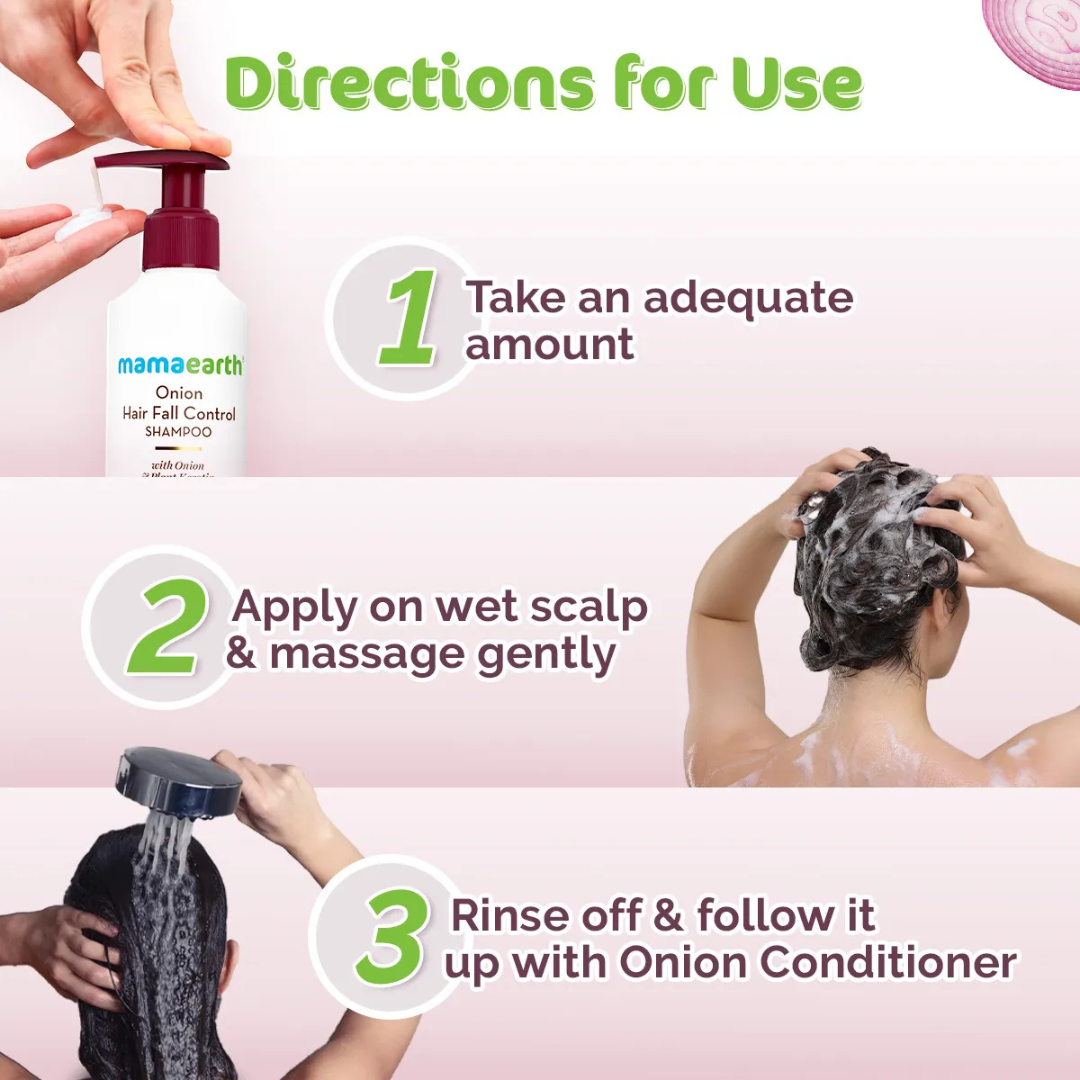 Mamaearth Onion Hair Regrowth Combo Onion Shampoo 250ml + Onion Conditioner 250ml
