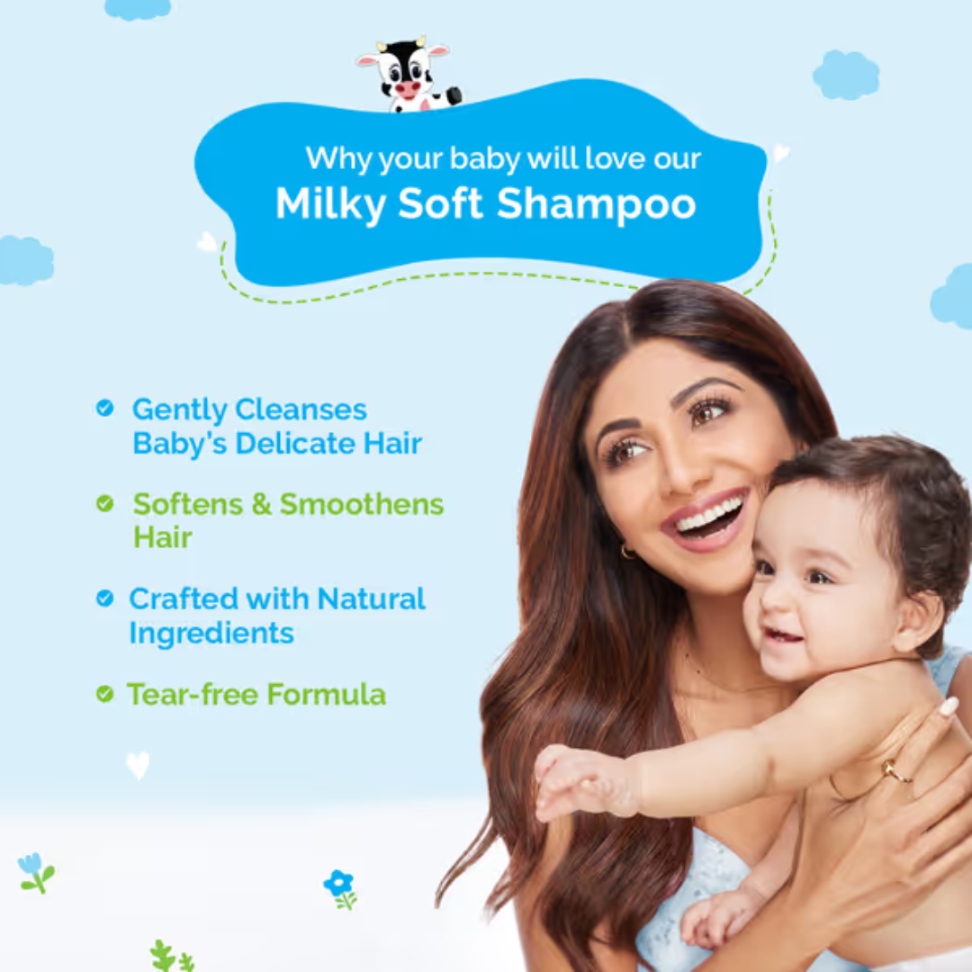 Mamaearth Milky Soft Shampoo with Oats, Milk and Calendula for Babies - 400 ml