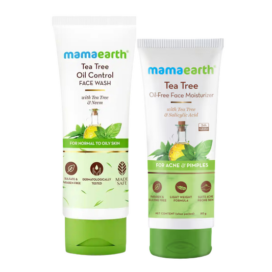Mamaearth Tea Tree Combo for Pimple and Acne (Face wash 100ml) + (Oil-Free Moisturizer 80ml)