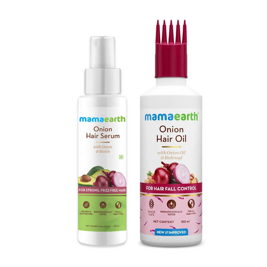 Mamaearth Onion Hair Serum and Hair Oil Combo (100ml + 150ml)
