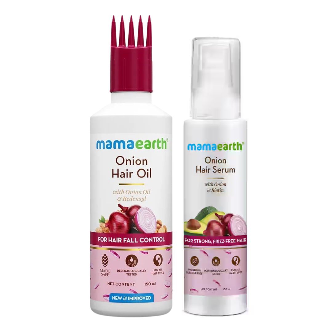Mamaearth Onion Hair Serum and Hair Oil Combo (100ml + 150ml)
