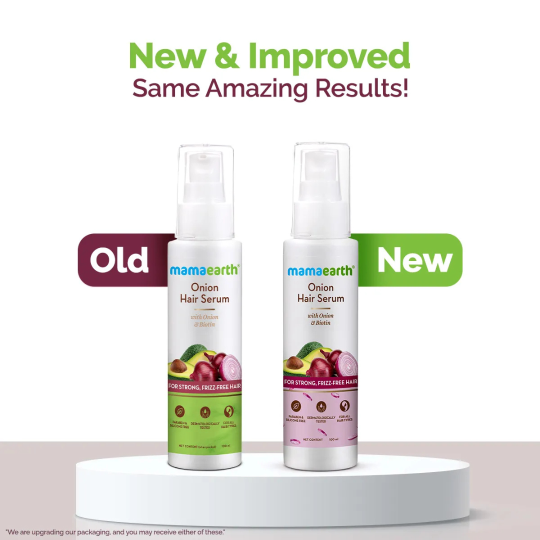Mamaearth Onion Hair Serum with Onion and Biotin for Strong, Frizz-Free Hair - 100 ml