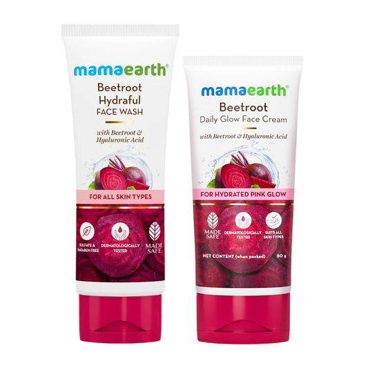Mamaearth Beetroot Hydration Duo Pink Glow & Deep Hydration (Face Wash 100 ml & Glow Cream 80 g)