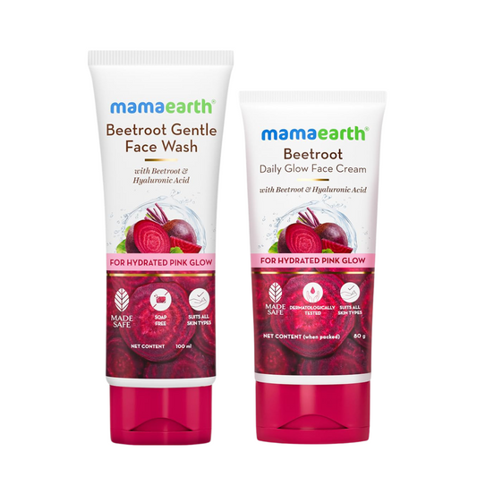 Mamaearth Beetroot Hydration Duo Pink Glow & Deep Hydration (Face Wash 100 ml & Glow Cream 80 g)