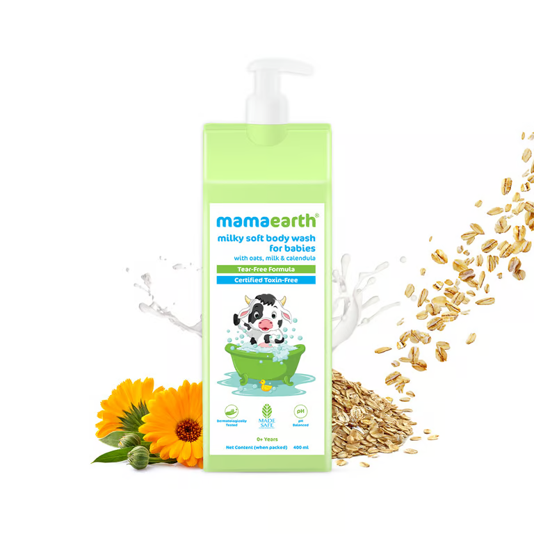 Mamaearth Milky Soft Body Wash for Babies with Oats, Milk and Calendula - 400 ml