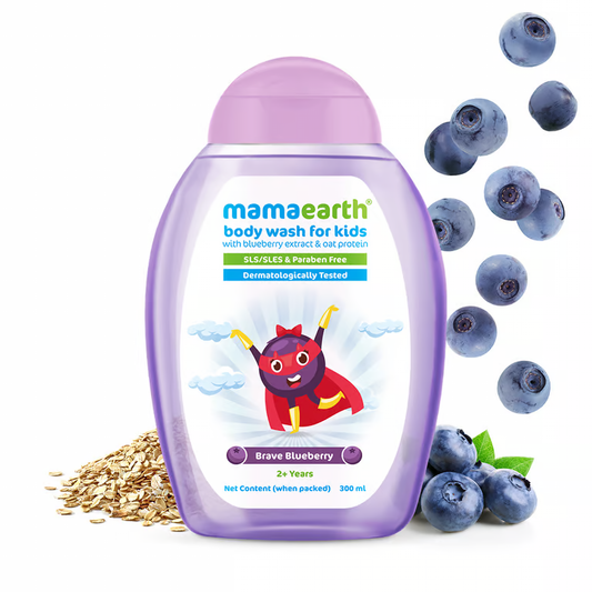 Mamaearth Brave Blueberry Body Wash For Kids with Blueberry and Oat Protein - 300 ml