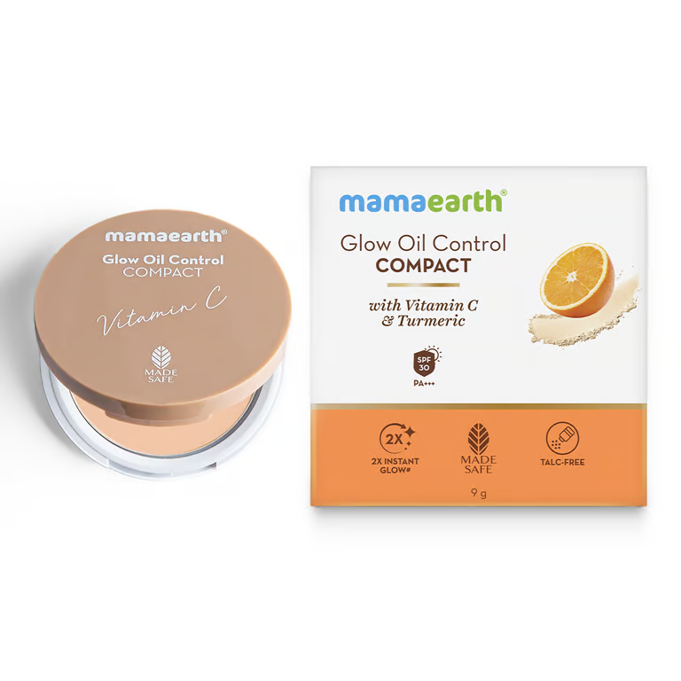 Mamaearth Glow Oil Control Compact With SPF 30 - 9g | Creme Glow