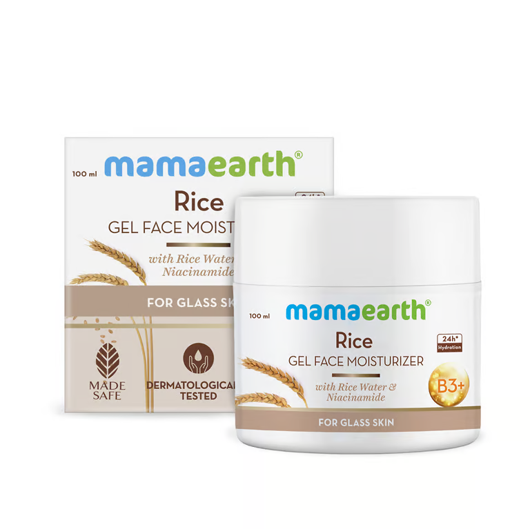 Mamaearth rice gel face moisturizer with box