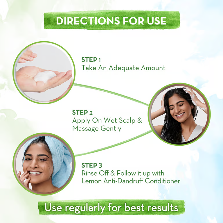 Mamaearth lemon anti-dandruff shampoo directions for use