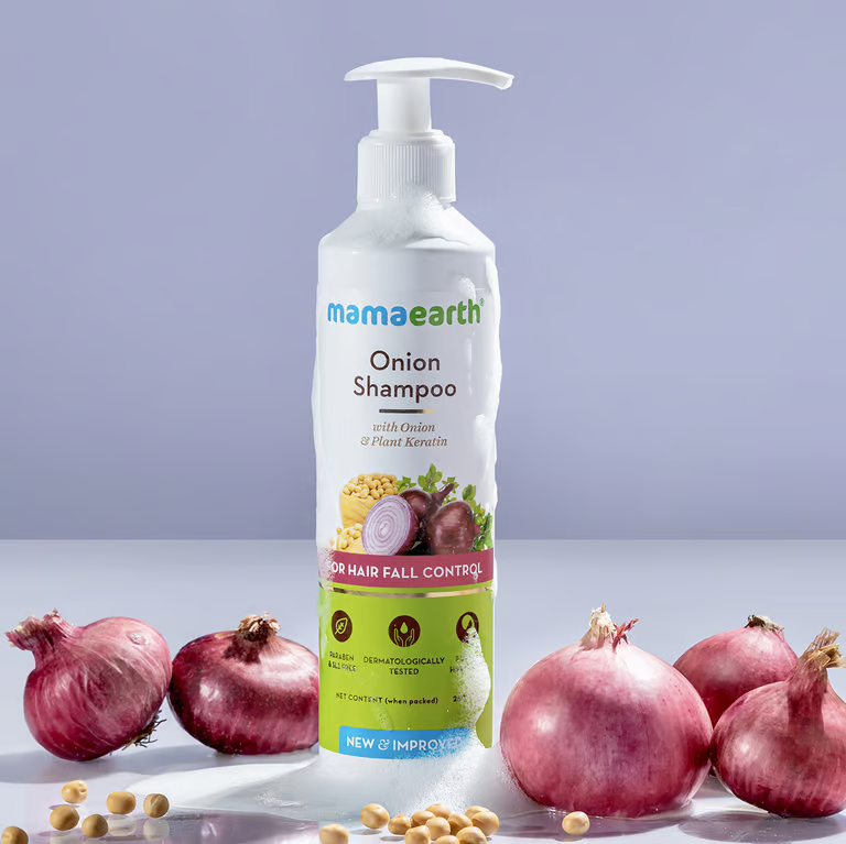 Mamaearth Onion Shampoo with Onion and Plant Keratin for Hair Fall