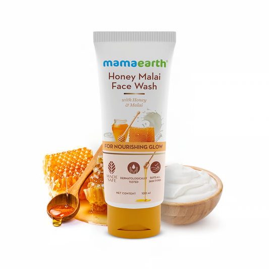 Mamaearth Honey Malai Face Wash with Honey & Malai For Nourishing Glow - 100 ml