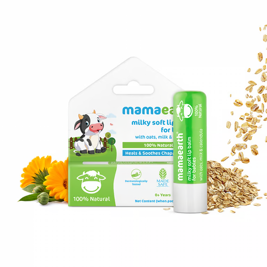 Mamaearth Milky Soft Natural Lip Balm for Babies with Oats, Milk & Calendula – 4g