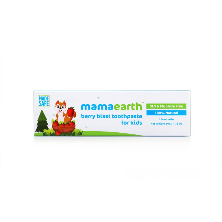 Mamaearth 100% Natural Berry Blast Toothpaste for Kids - 50g | Promotes ...