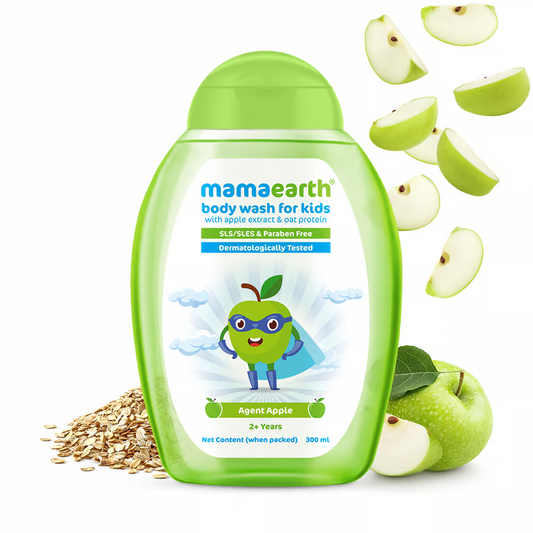 Mamaearth Agent Apple Body Wash for Kids with Apple and Oat Protein - 300 ml