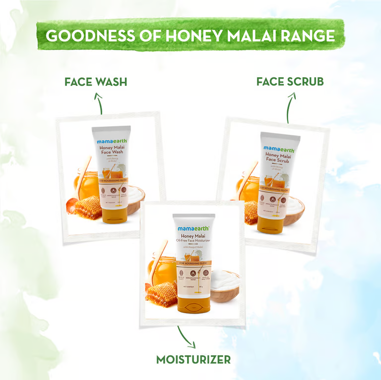 Mamaearth Honey Malai Oil-Free Face Moisturizer with Honey & Malai For Nourishing Glow - 80 g